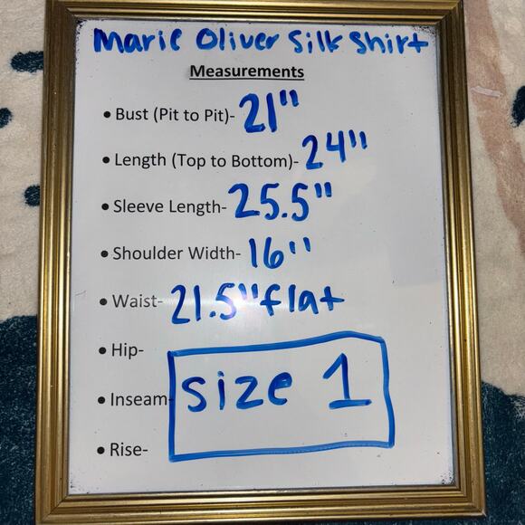 Marie Oliver Silk Top- 100% Silk Boho Print Blouse - Picture 15 of 15